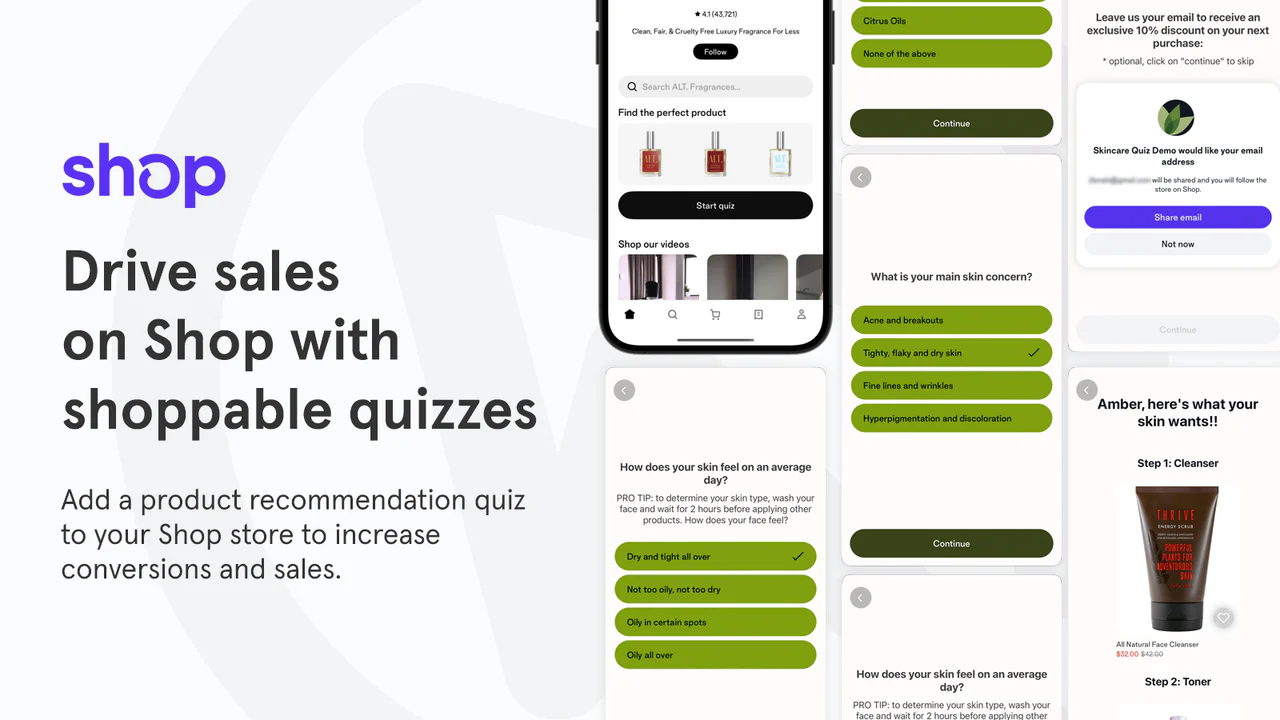 Product recommendation quiz and video quizzes for Shopify