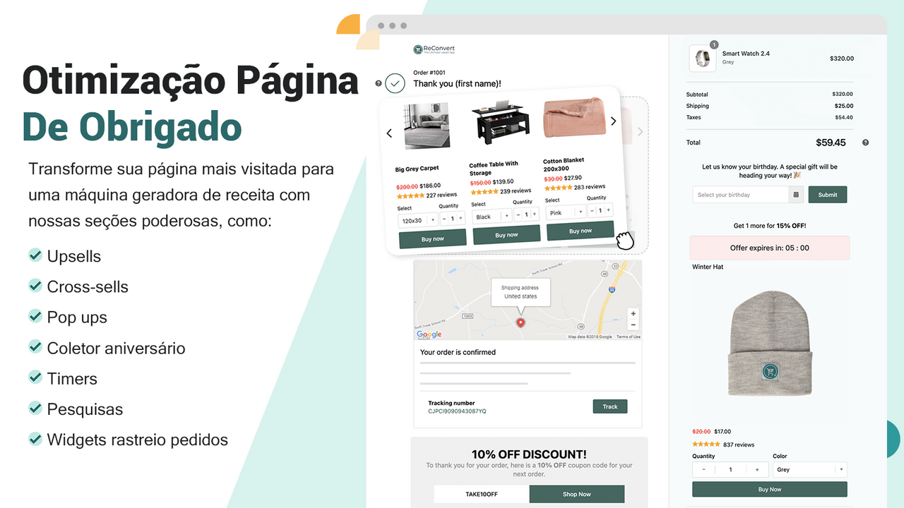 Crie facilmente sua página de obrigado com uma interface simples