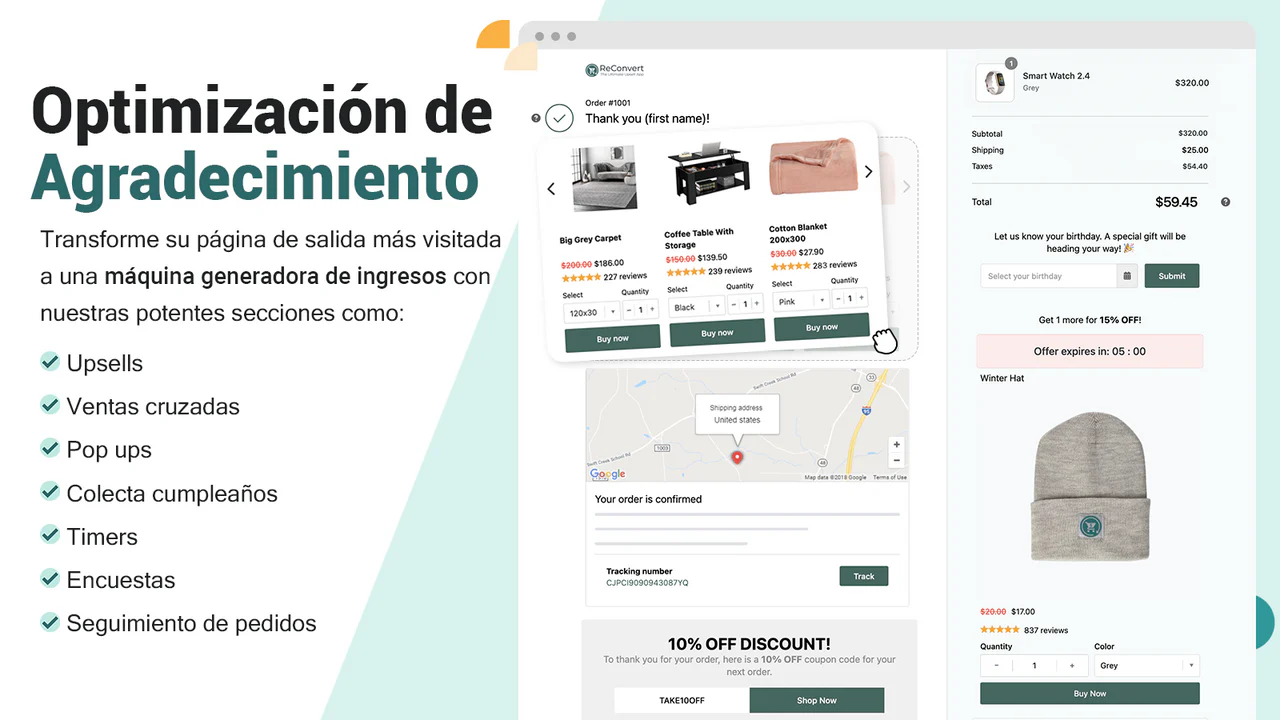 Diseñe su página de agradecimiento con opción arrastrar y soltar