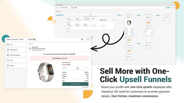 Udrul avancerede one click post purchase upsell tragte