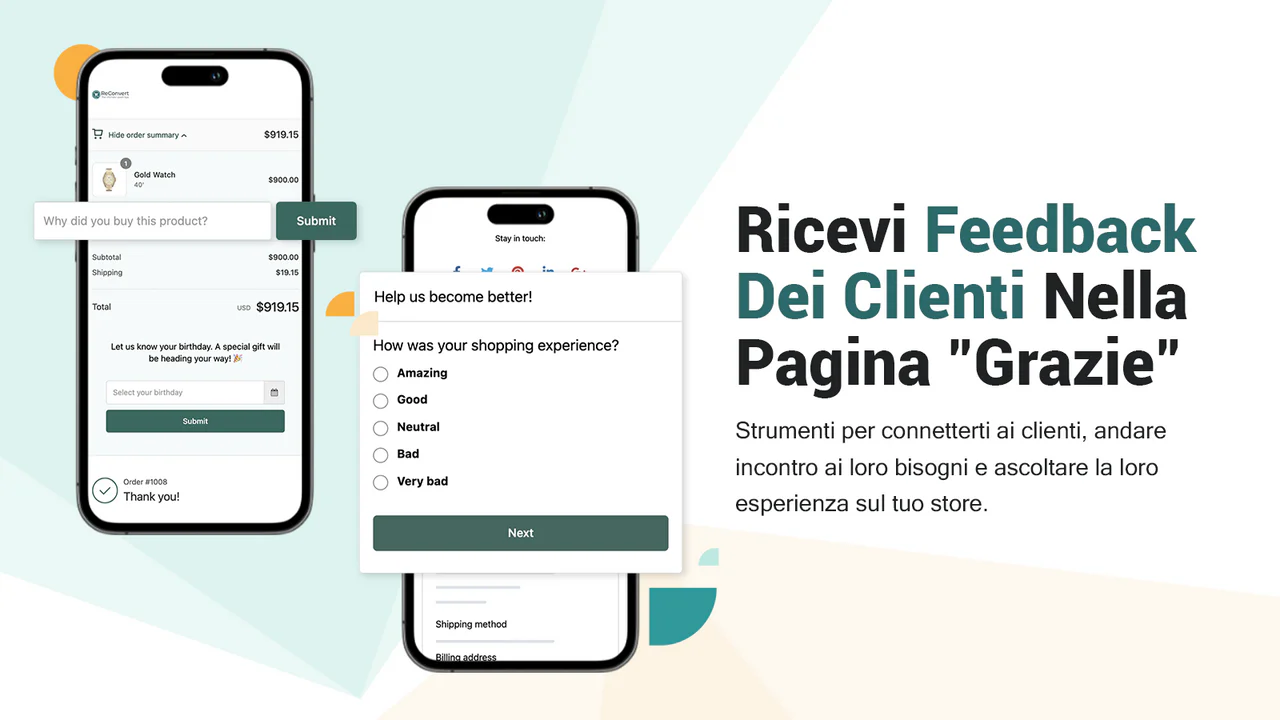 Recolecta cumpleaños de clientes en la página de agradecimiento