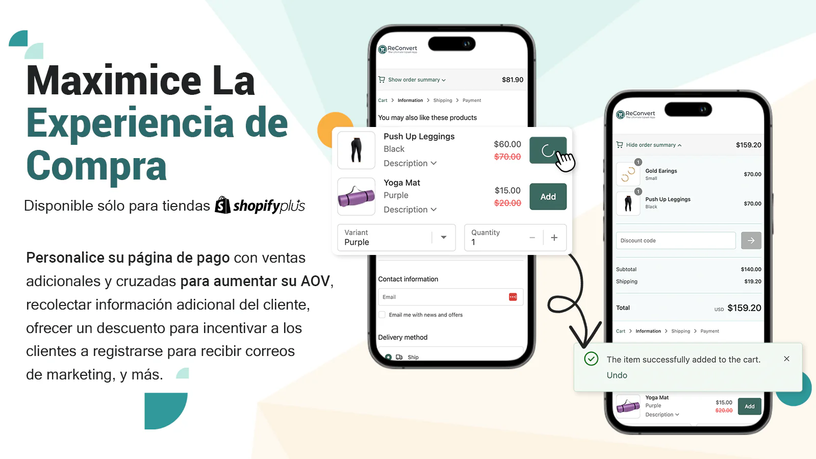 Muestre upsells a medida para aumentar aún más las conversiones