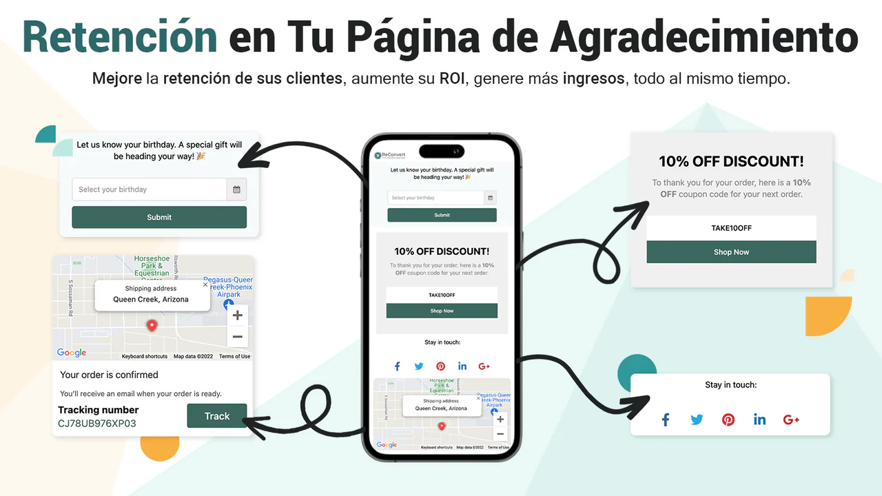 Recolecta cumpleaños de clientes en la página de agradecimiento