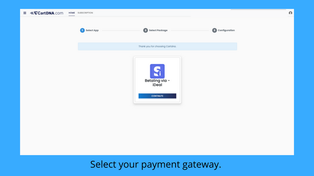 Select your payment gateway. 