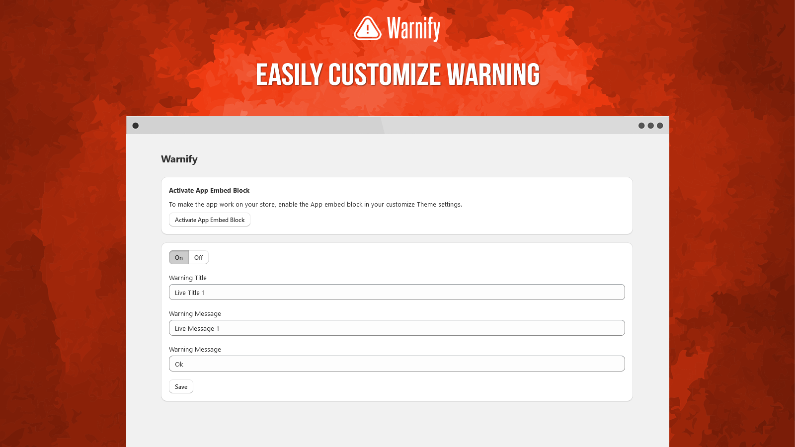 Warnify Screenshot