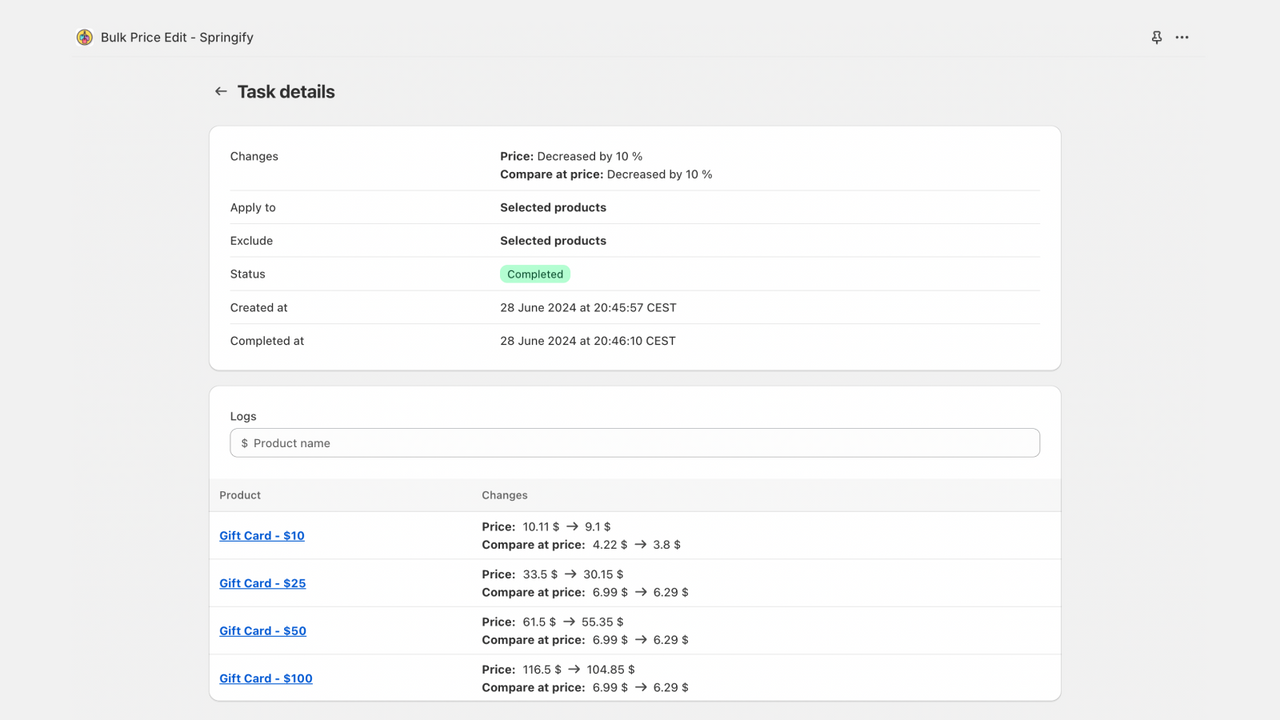 task details