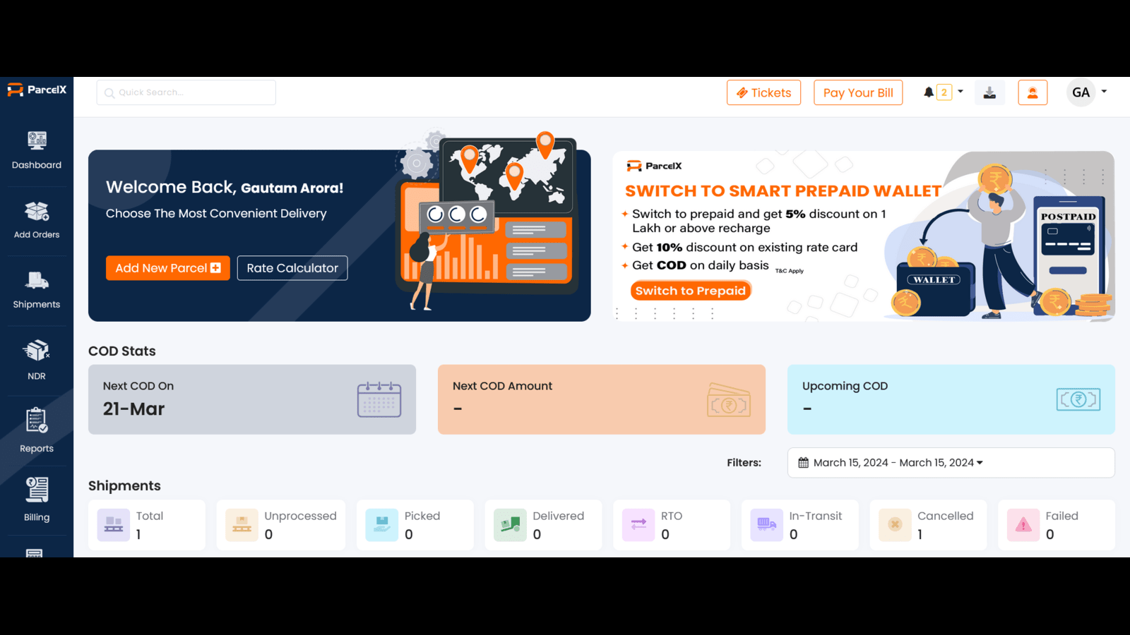 Parcelx Dashboard Biedt U Orderanalyse