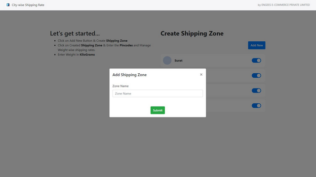 Create Shipping Zone