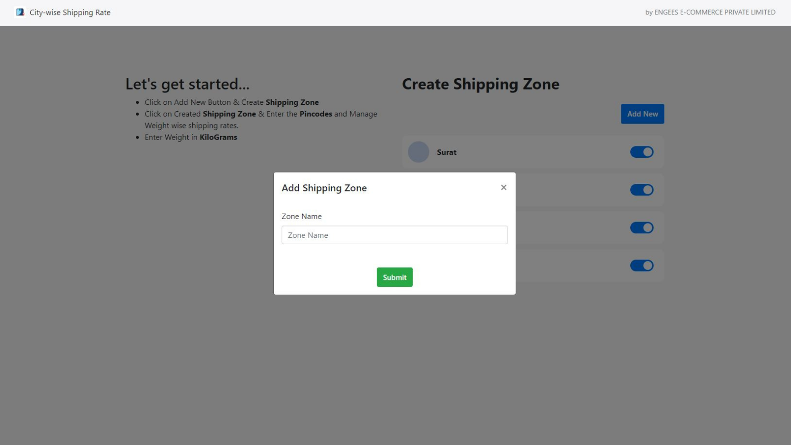 Create Shipping Zone