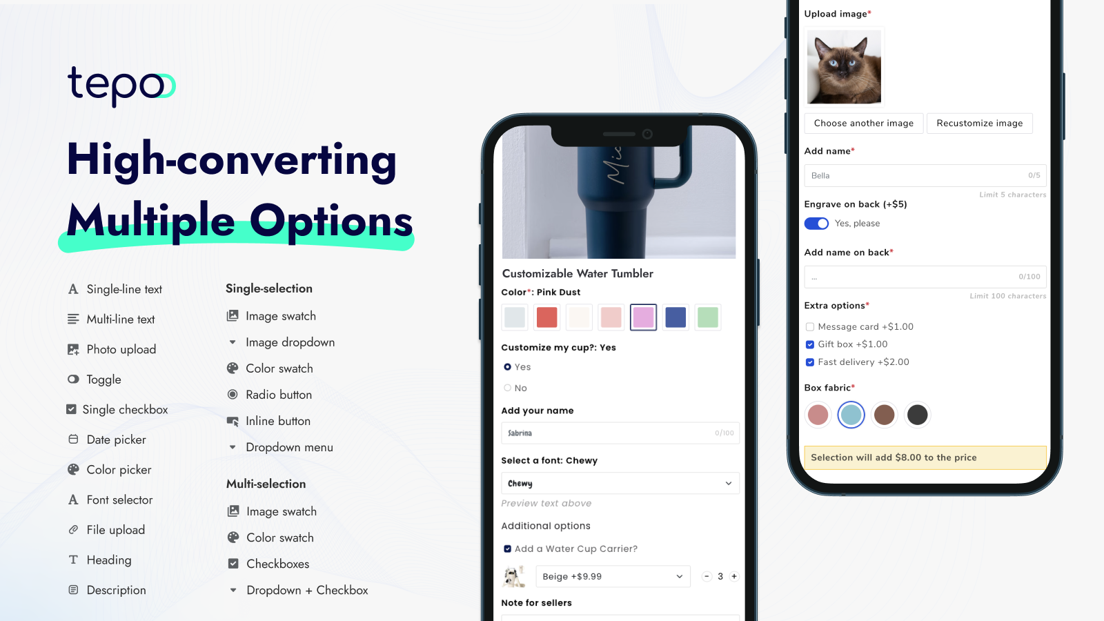 add infinite product options and variants to Shopify products
