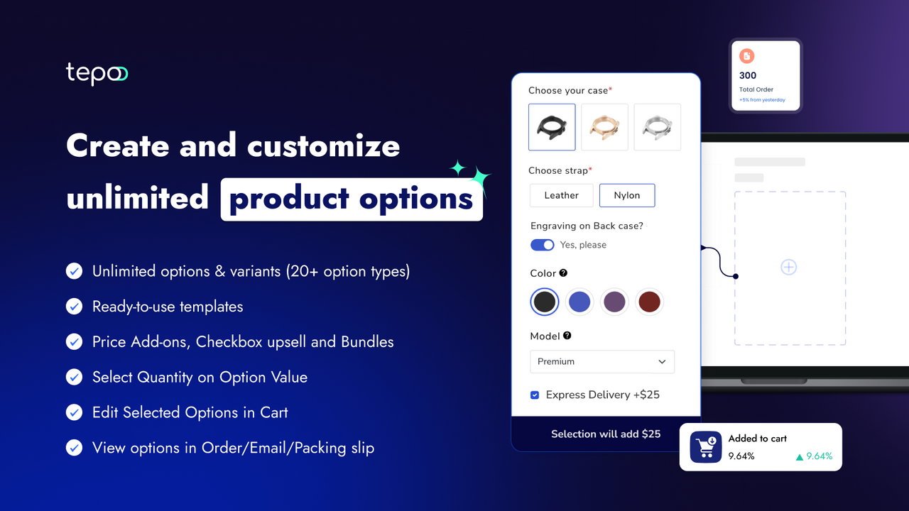 Custom Product Options Variant Screenshot