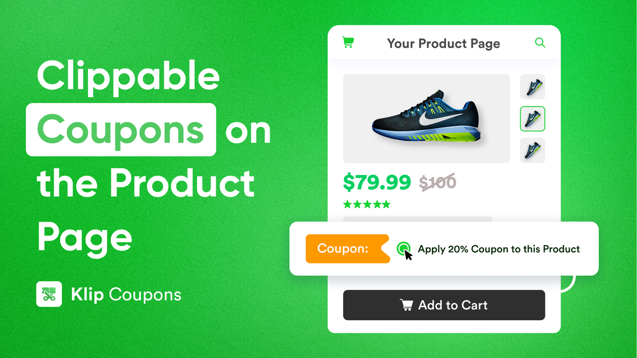 Clippable coupons and discounts on the product page