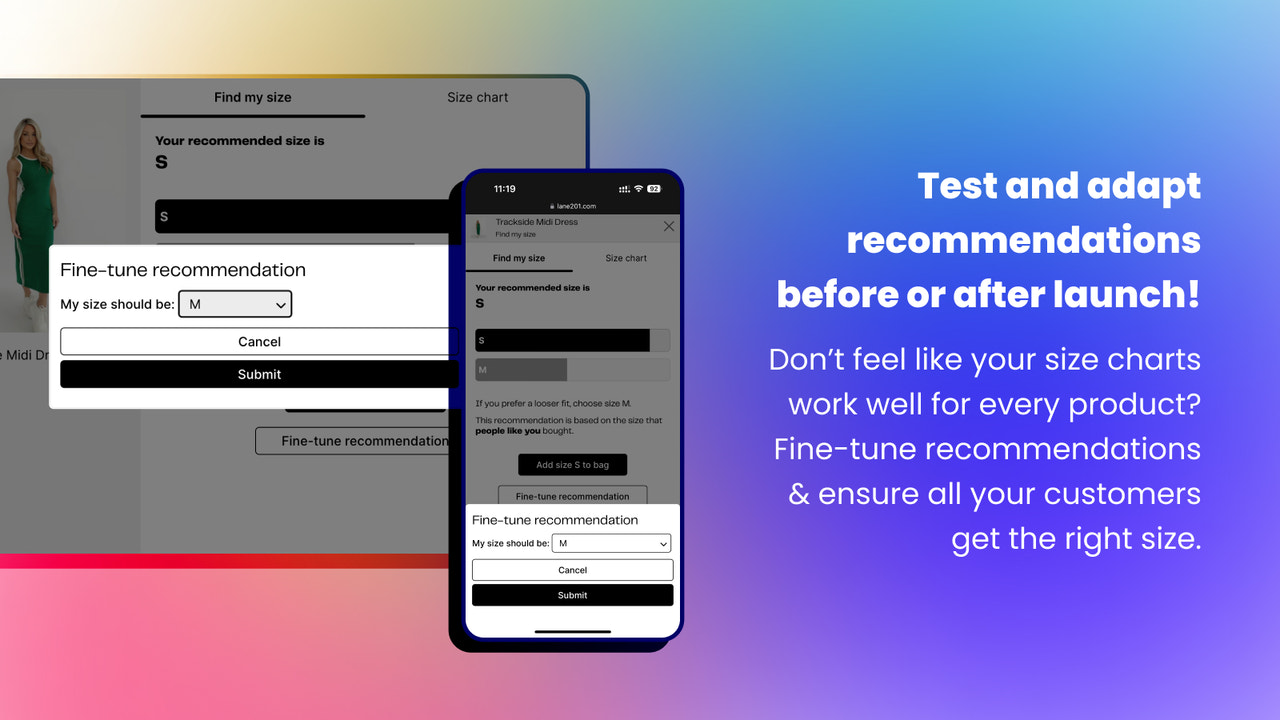 Test and adapt recommendations before or after launch!