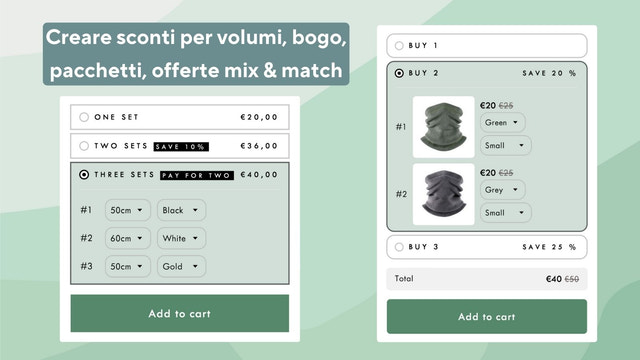 Pacchetti, Sconti per quantità, Soglie di quantità, BOGO, Bundle