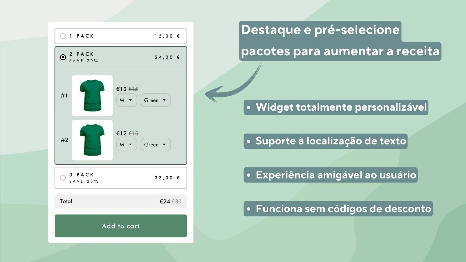 Pacotes, desconto por volume, descontos por quantidade