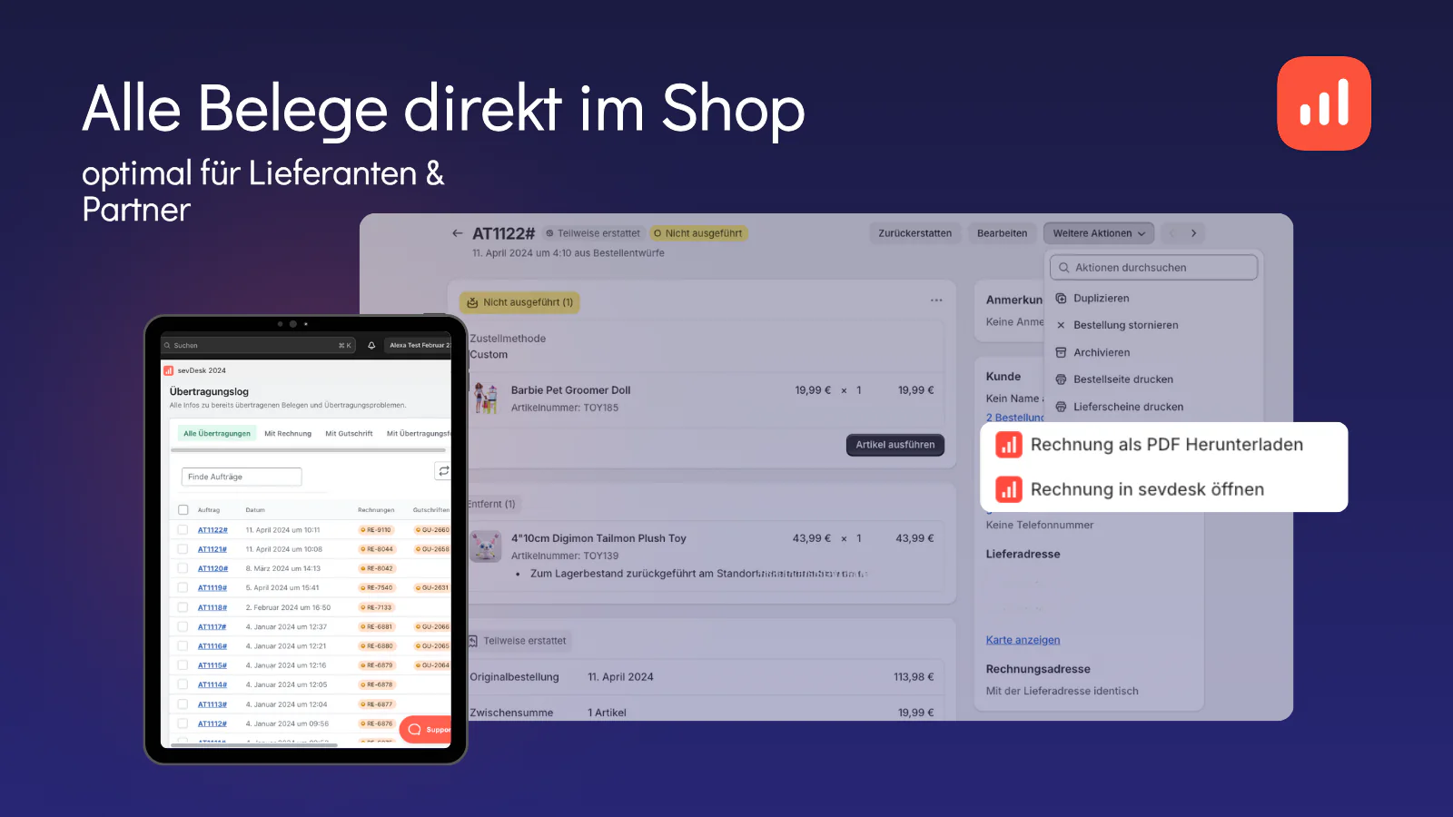 Shopify Buchhaltung mit sevdesk