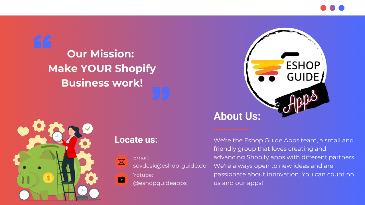 Equipo de Apps de Guía Eshop - Shopify - sevDesk - Integración