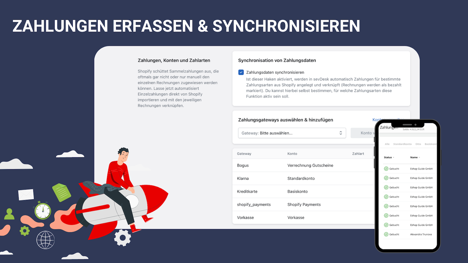 Zahlungen erfassen und synchronisieren Shopify sevDesk