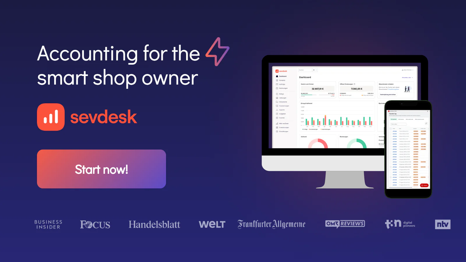 Contabilidade Automática sevDesk para Shopify