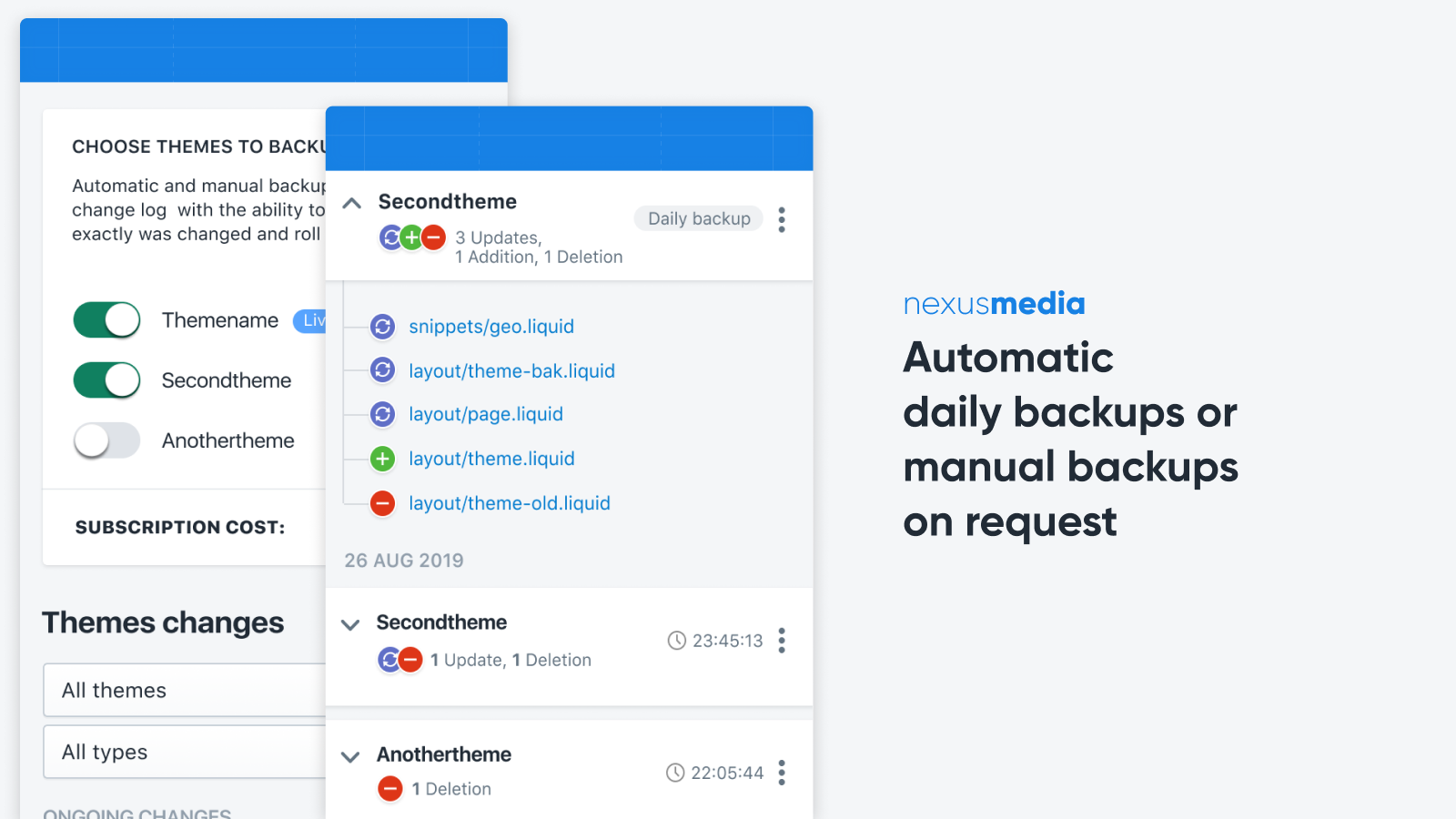 Automatic daily backups or manual backups on request