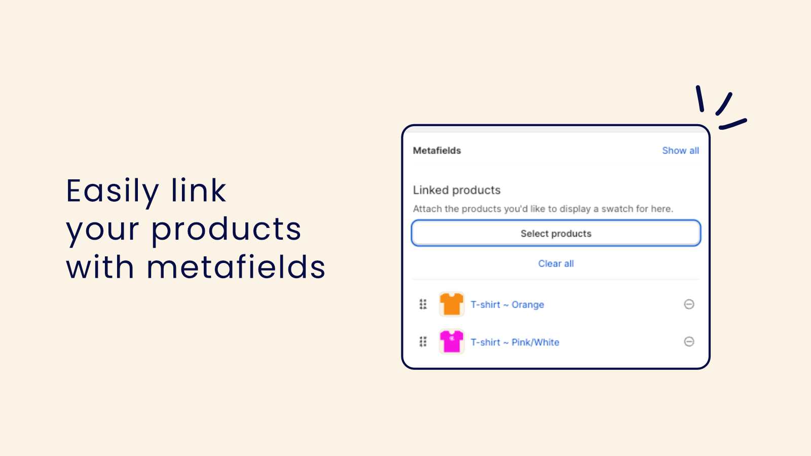 Enlace fácilmente sus productos con metafields