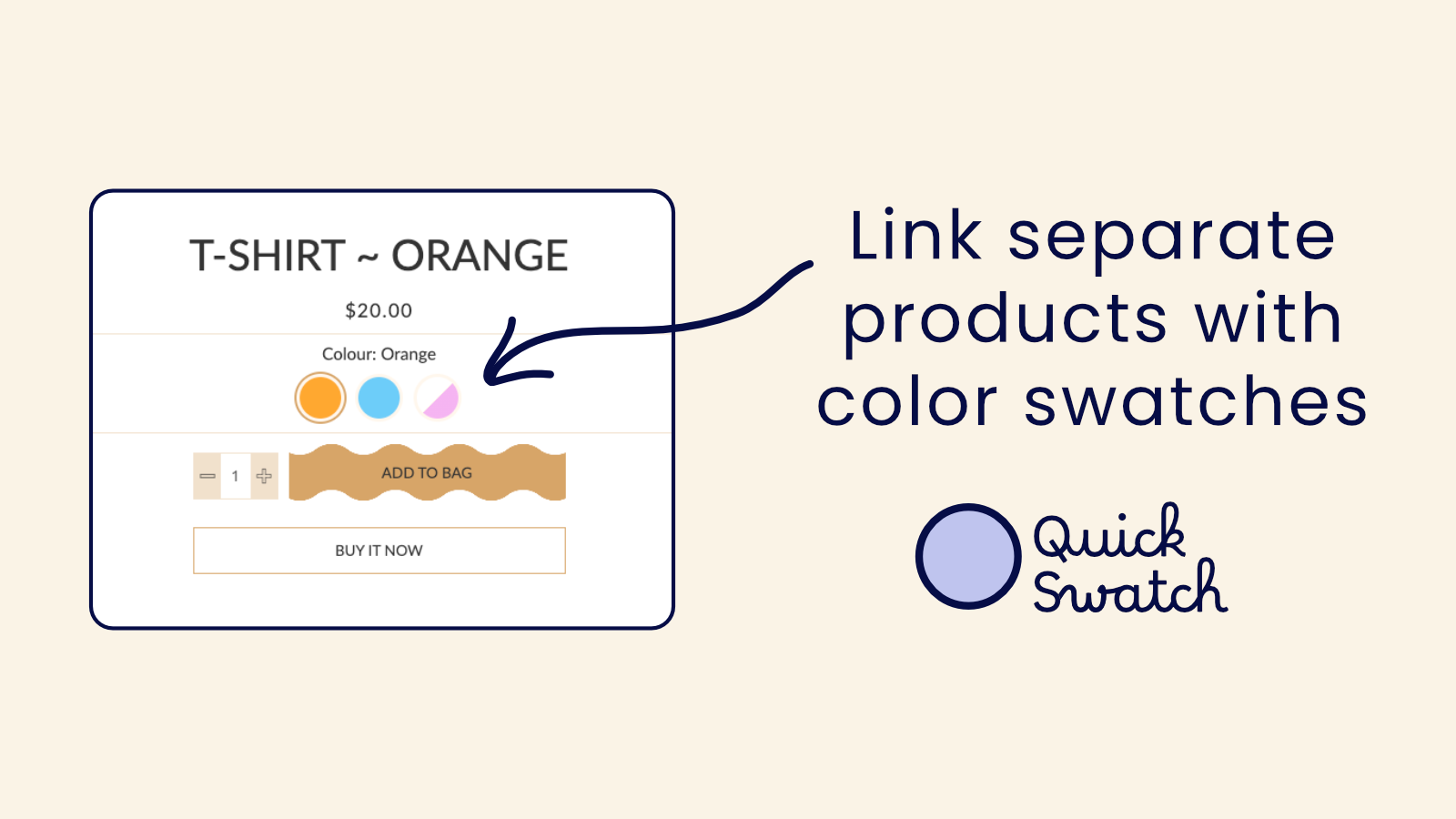 Link separate products with color swatches