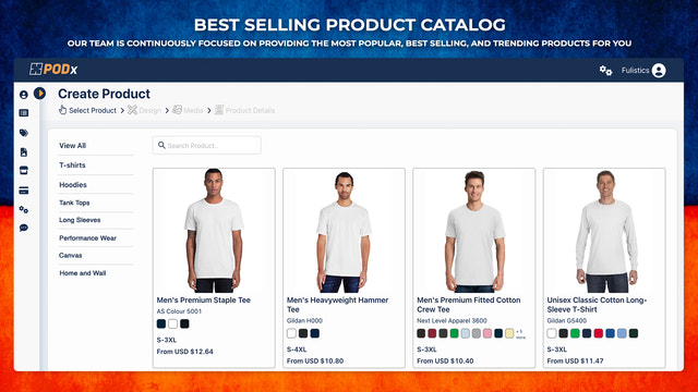 podx print on demand premium product catalog for eCommerce