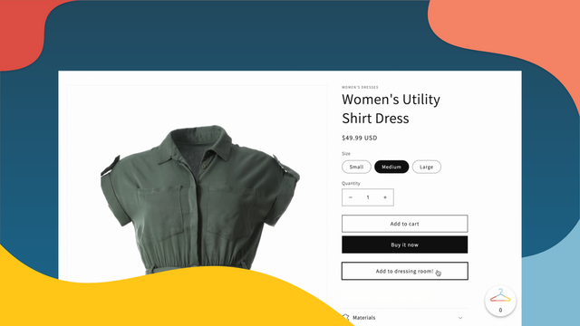 Dine kunder kan tilføje varer til deres omklædningsrumskurv