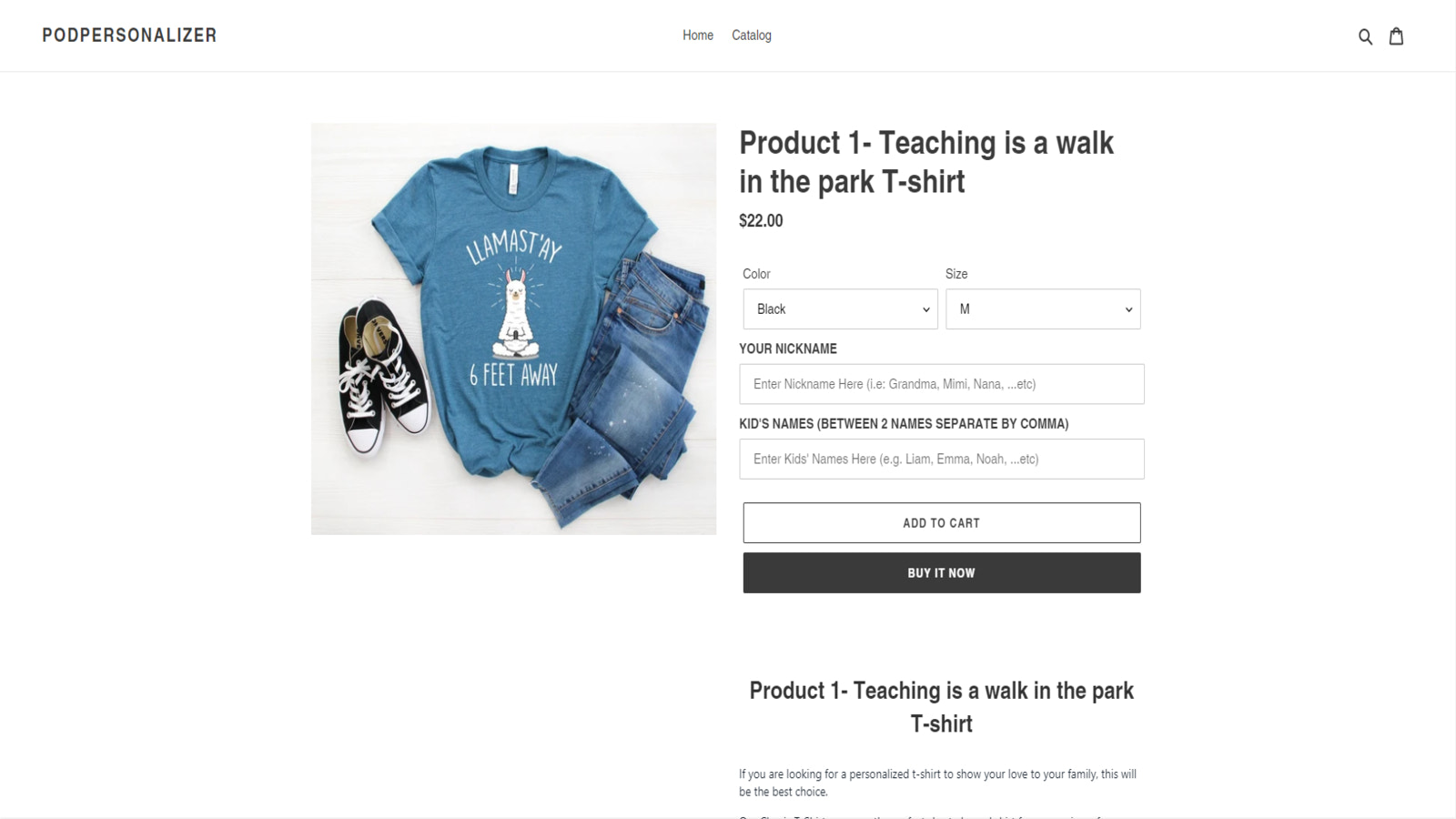 preview product  - sales page interface