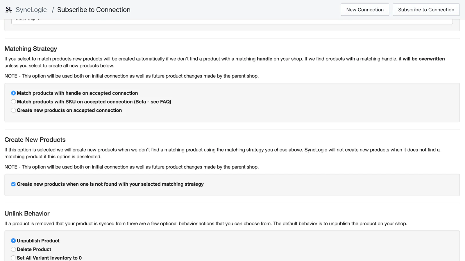 Configurando una suscripción a una conexión