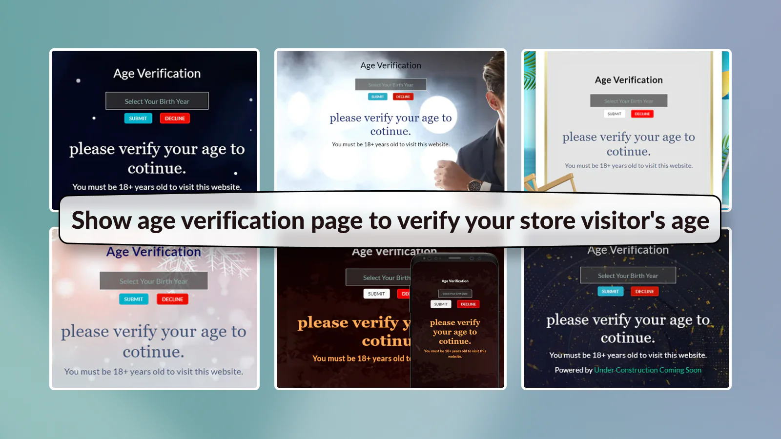 Altersverifikation, Altersprüfung auf der Coming-Soon-Landingpage