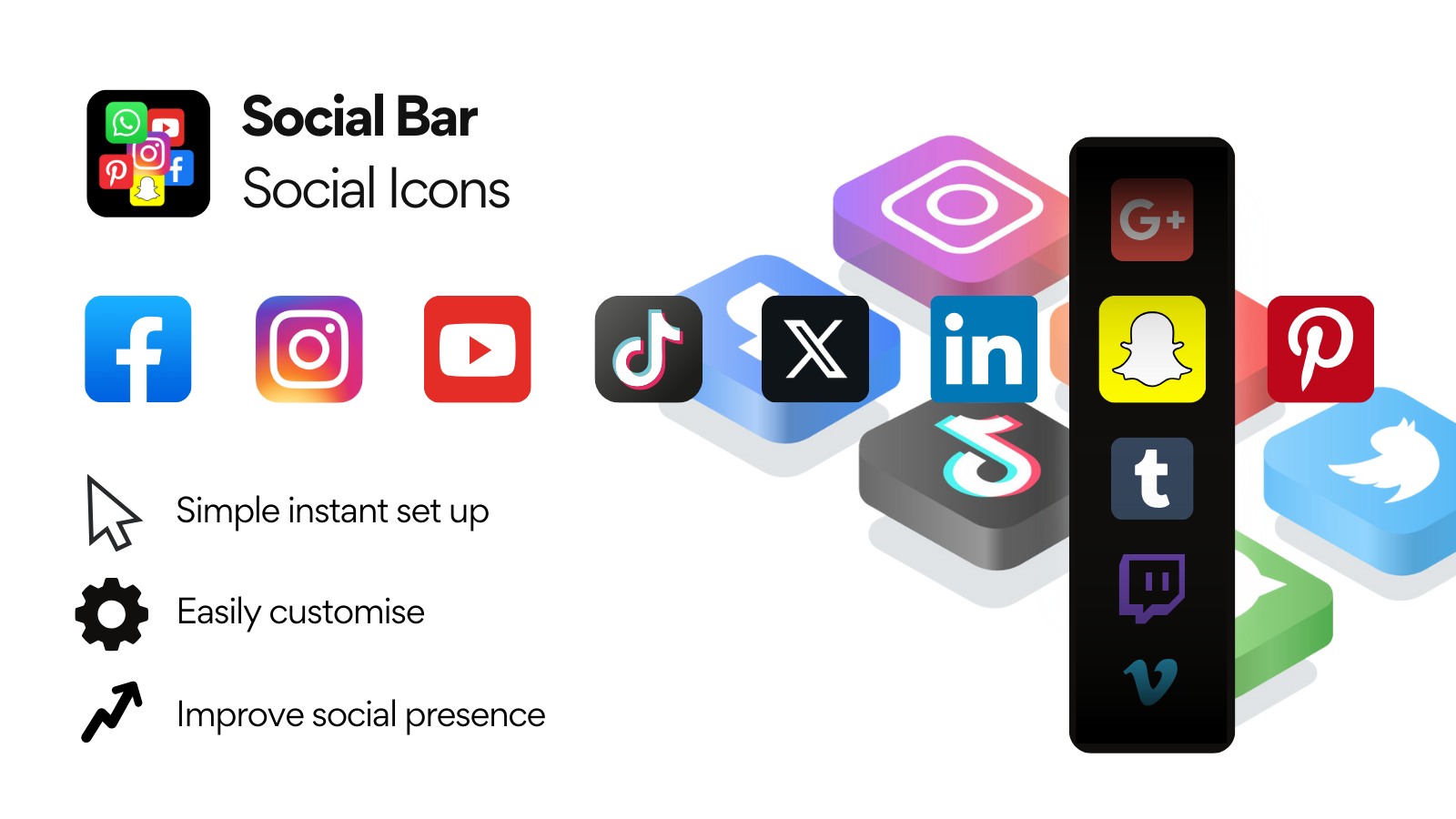 Social Media Icons Bar