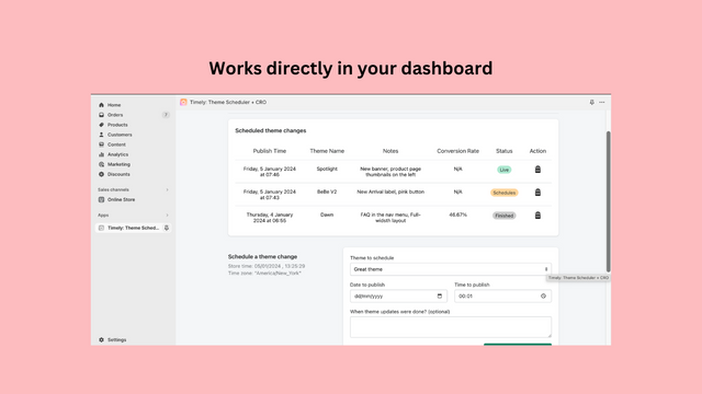 werkt direct in uw dashboard