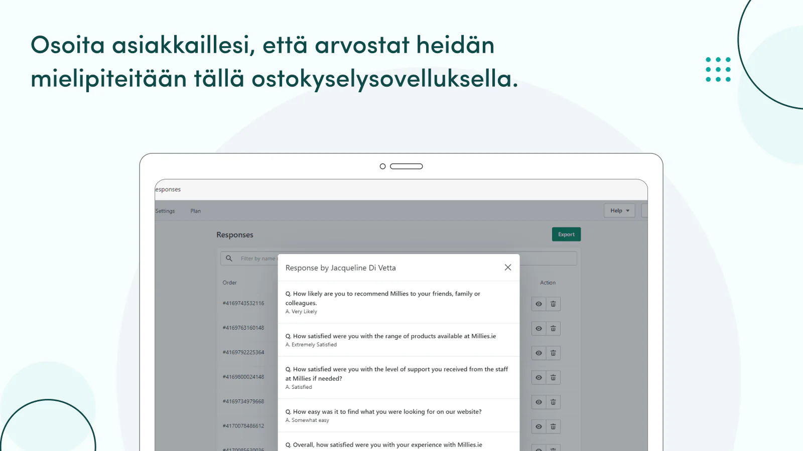 Osoita, että arvostat asiakkaiden mielipiteitä kiitoskyselyillä.