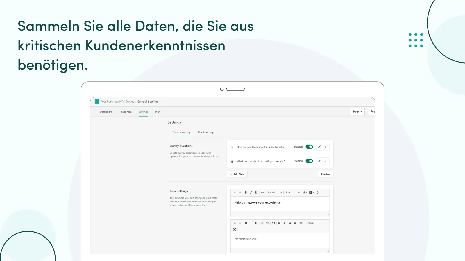 Sammeln Sie relevanten Daten aus der PPS NPS Dashboard-Analyse.