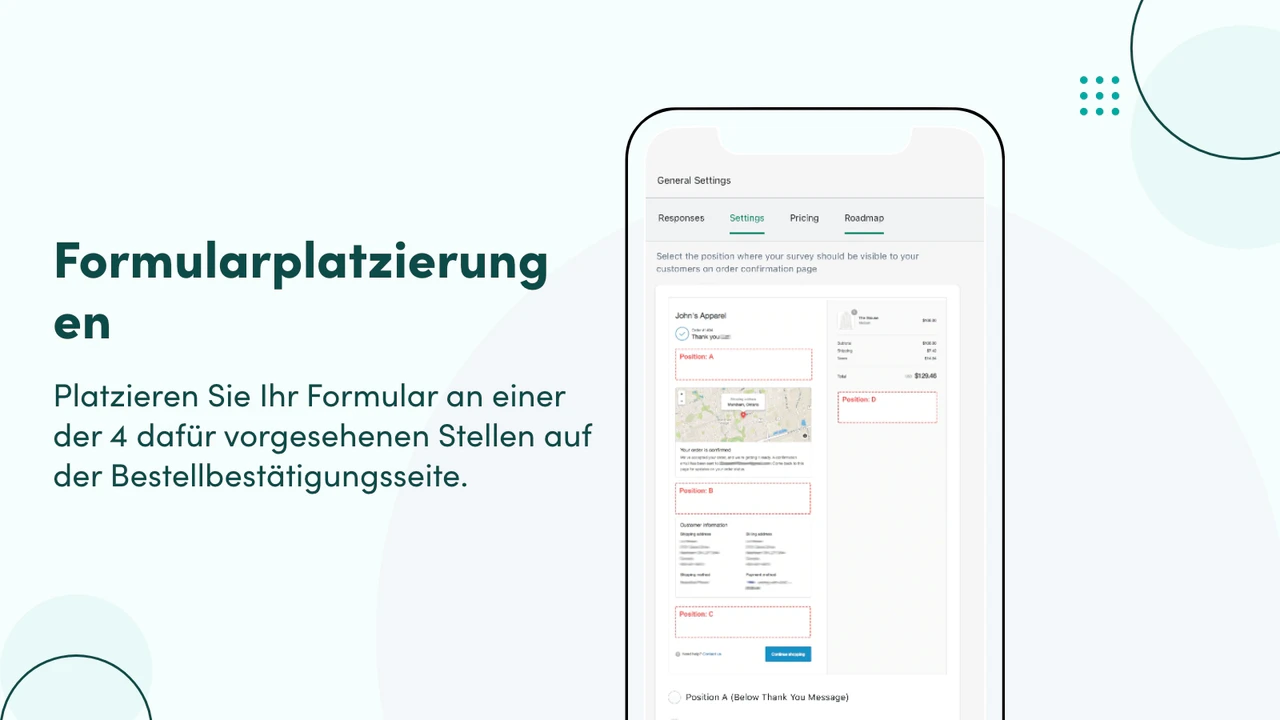 Formularplatzierungen