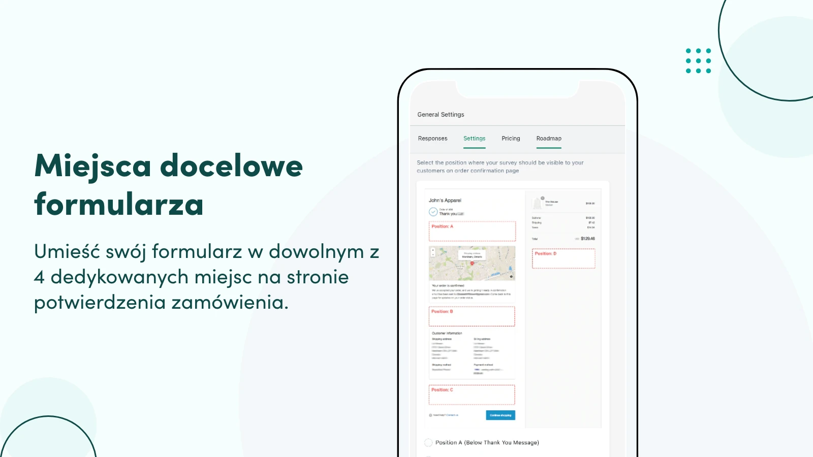 Miejsca docelowe formularza