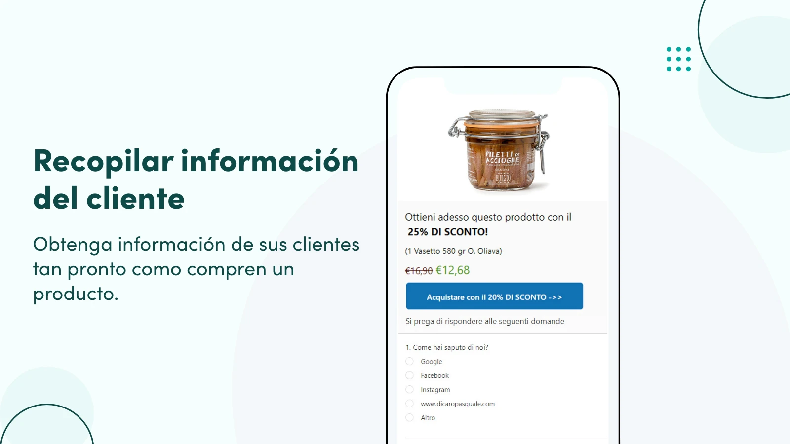 Recopilar información del cliente