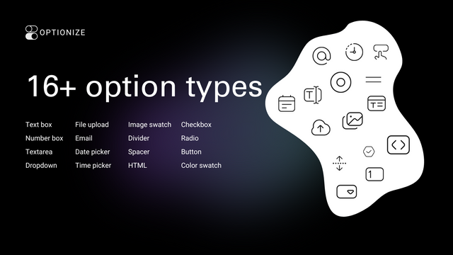 Optionize - Types d'options