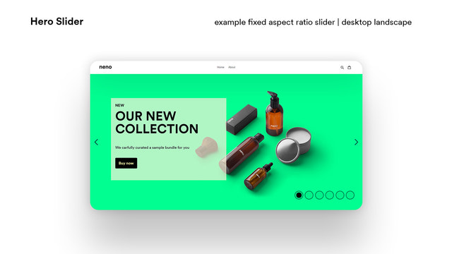 hero slider example fixed aspect ratio on desktop viewport