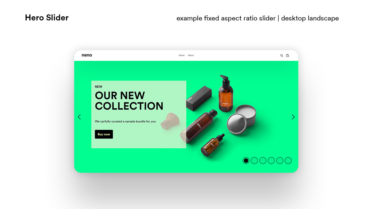 hero slider example fixed aspect ratio on desktop viewport