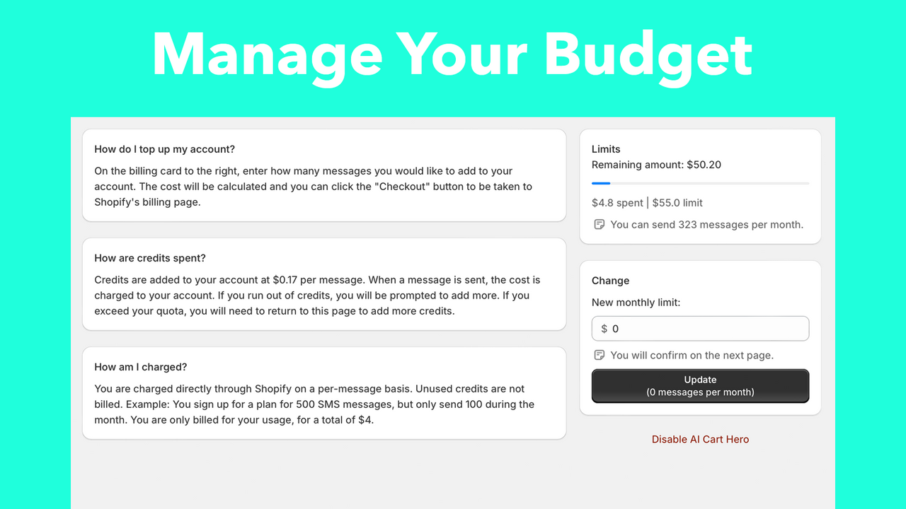 Manage your budget