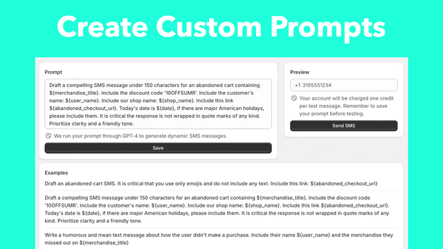 Create custom prompts