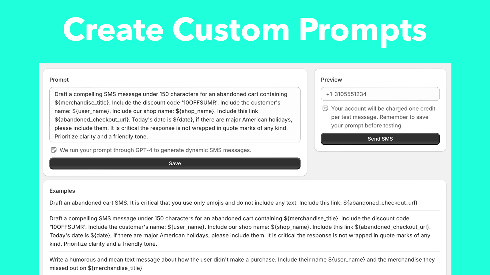 Create custom prompts