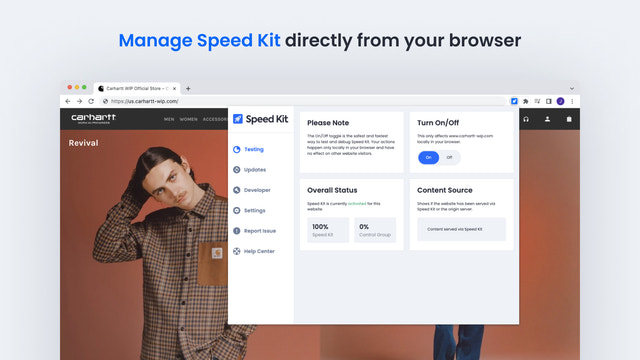 Manage Speed Kit directly from your browser