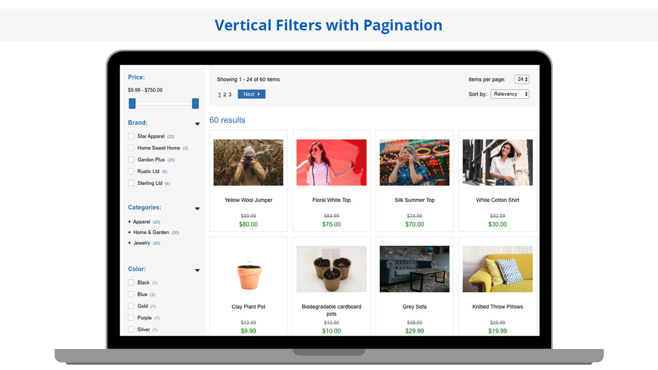 Search Magic Vertikale Filtre med Pagination