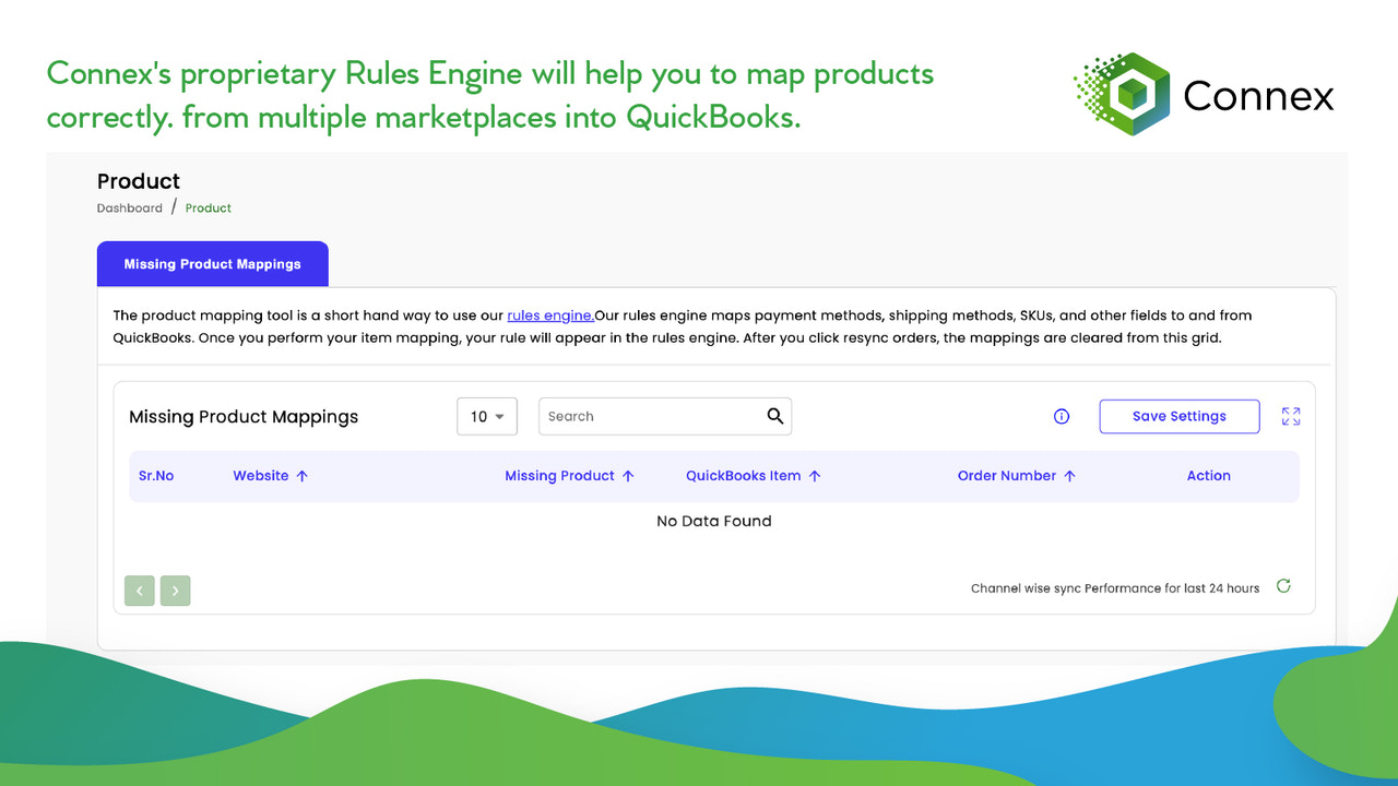 Map products with Connex's proprietary Rules Engine
