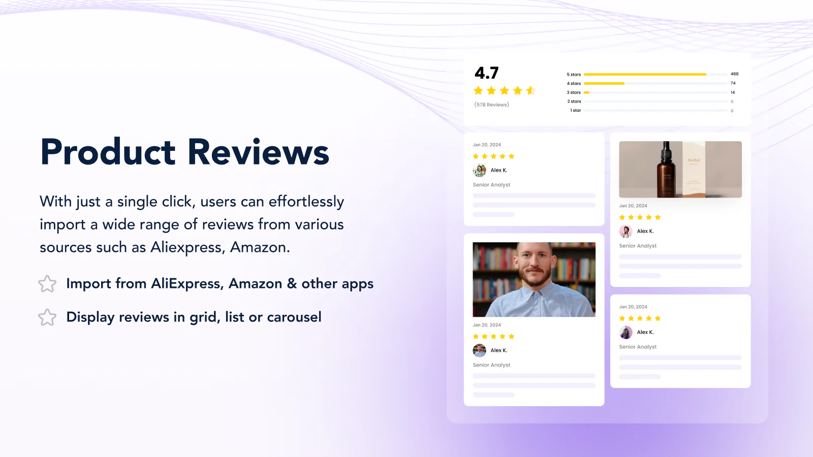 Import Amazon, Aliexpress & Alibaba reviews with 1-click