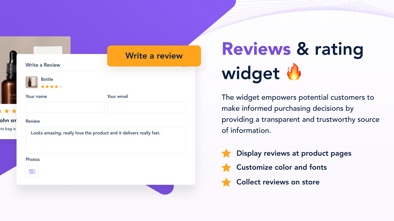 Reviews & rating widget