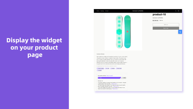 display widget on prodcut page